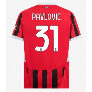 AC Milan Strahinja Pavlovic #31 Hjemmebanetrøje 2024-25 Kort ærmer